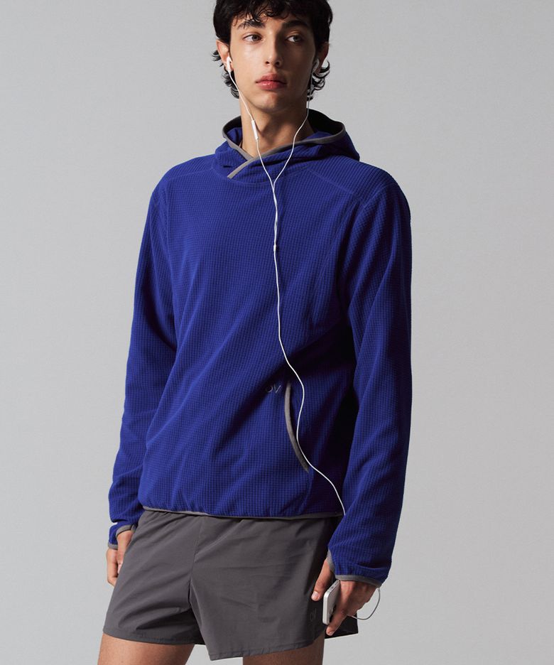 Technol-OV™ GRID FLEECE HOODIE (BLUE)