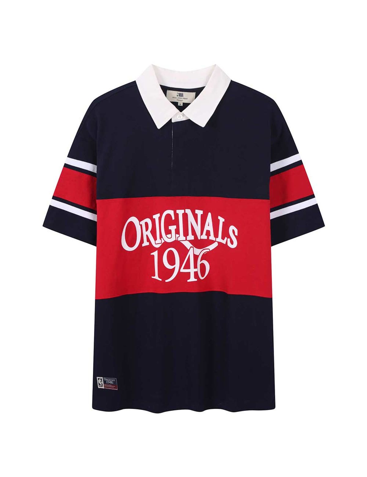 엔비에이(NBA) ORIGINALS46 럭비 카라 반팔 티셔츠 네이비