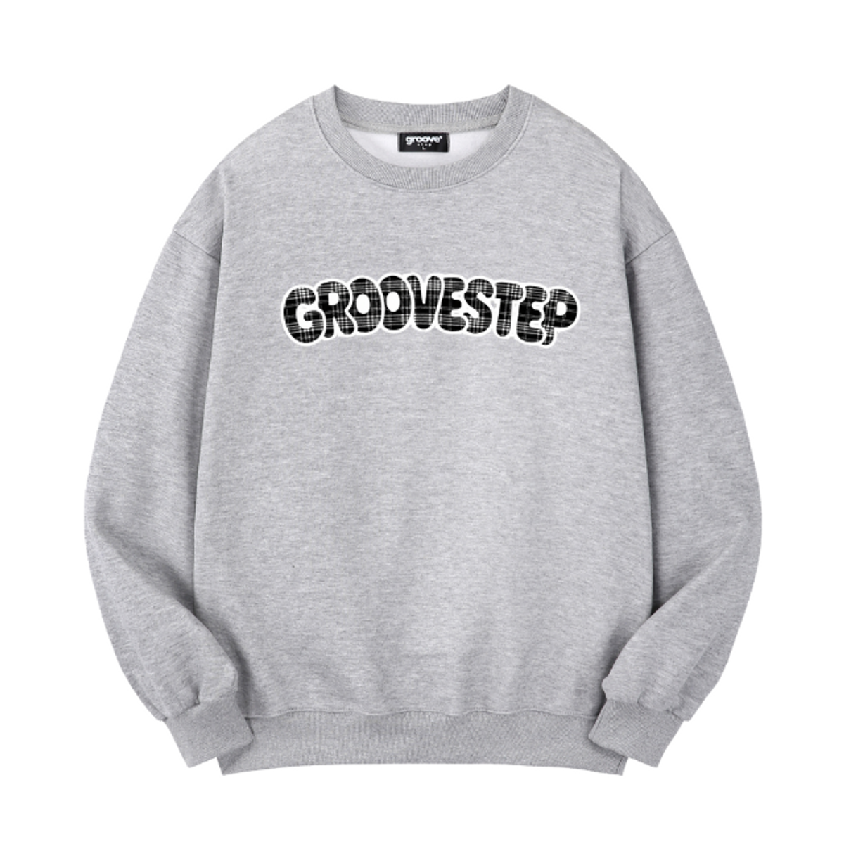 그루브스텝(GROOVESTEP) 릴리 체크 프린팅 오버핏 맨투맨 티 H0293