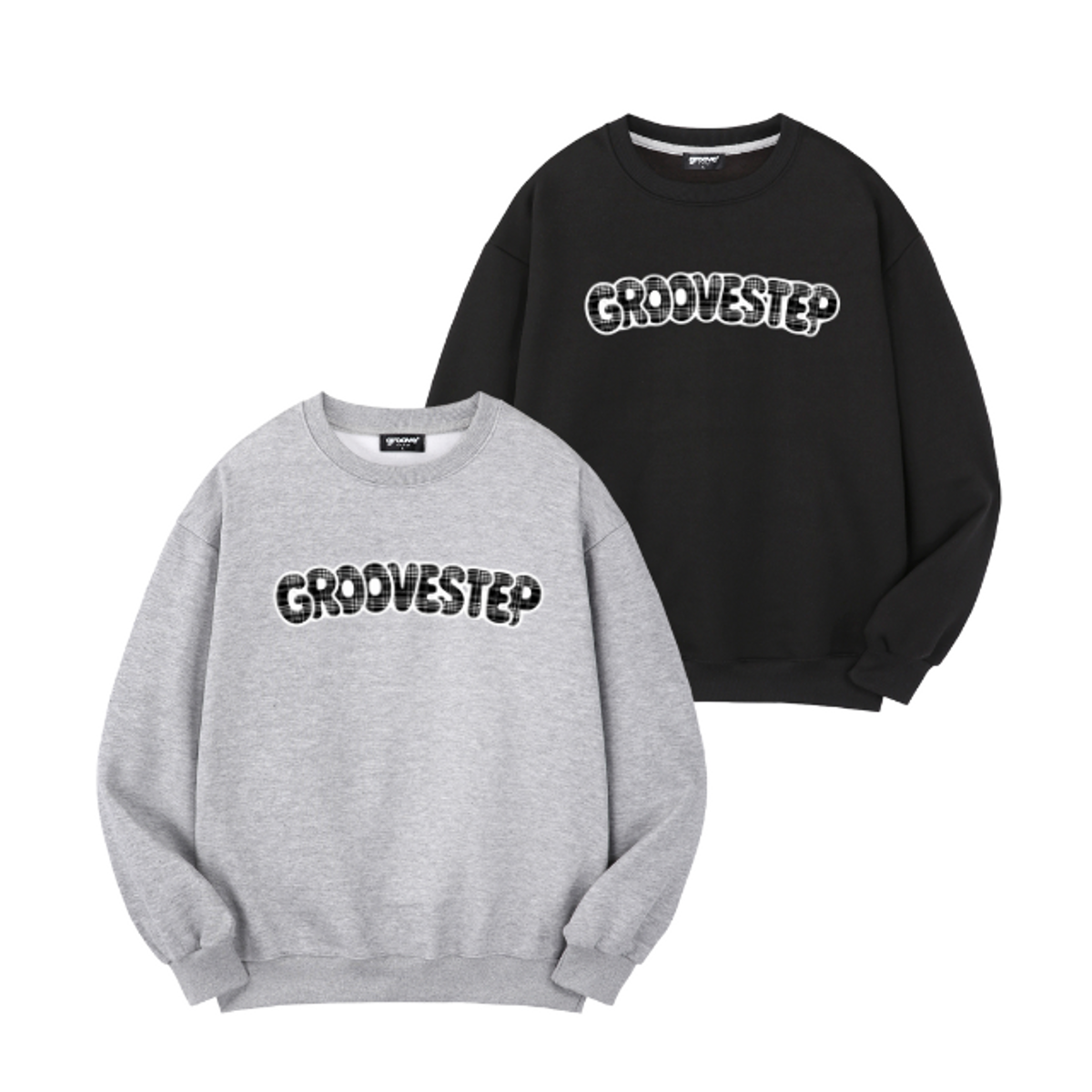 그루브스텝(GROOVESTEP) [2PACK] 릴리 체크 프린팅 오버핏 맨투맨 H0293