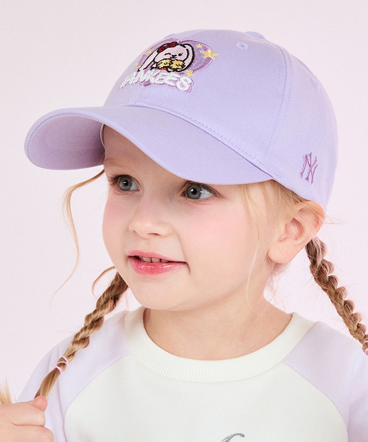 엠엘비 키즈(MLB KIDS) 메가베어프렌즈 여아 하트 볼캡 NY (Lavender)