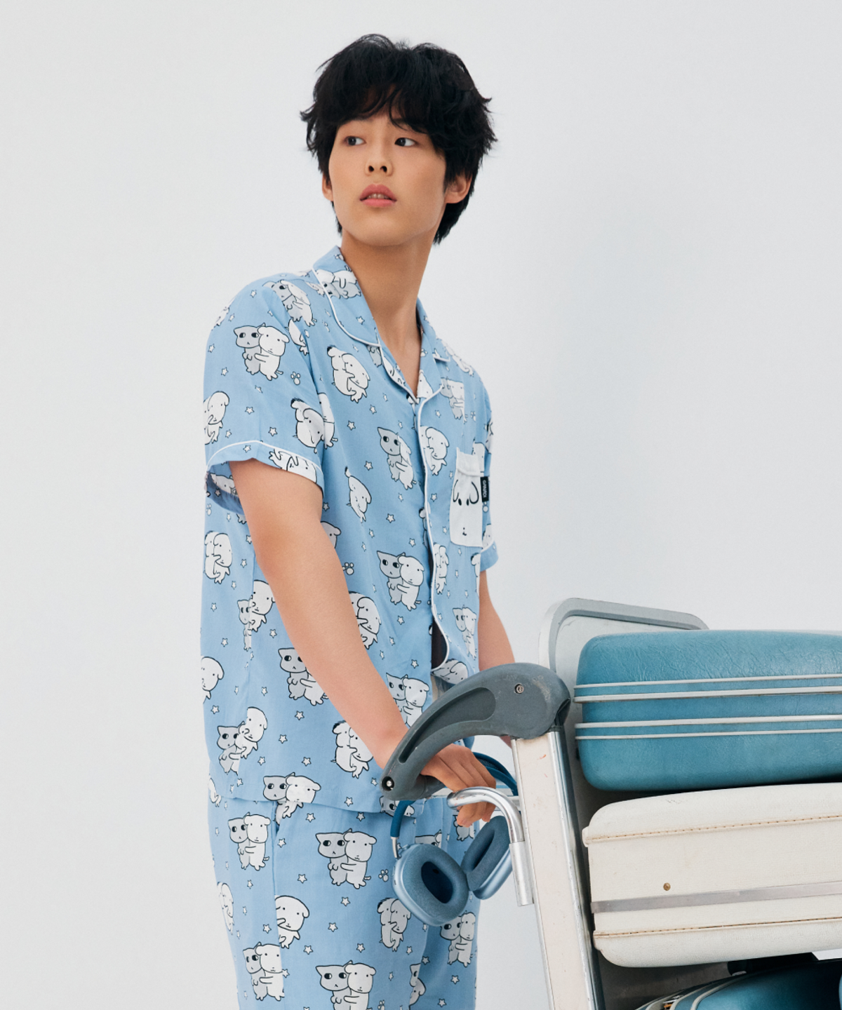 스파오(SPAO) [가나디] 반팔 파자마(BLUE)_SPPPG25U06