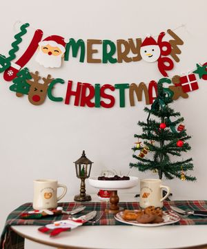 크리스마스 펠트 트리 가랜드 소품 장식 파티용품