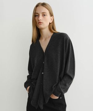 DRAPE WRAP CARDIGAN (CHARCOAL)