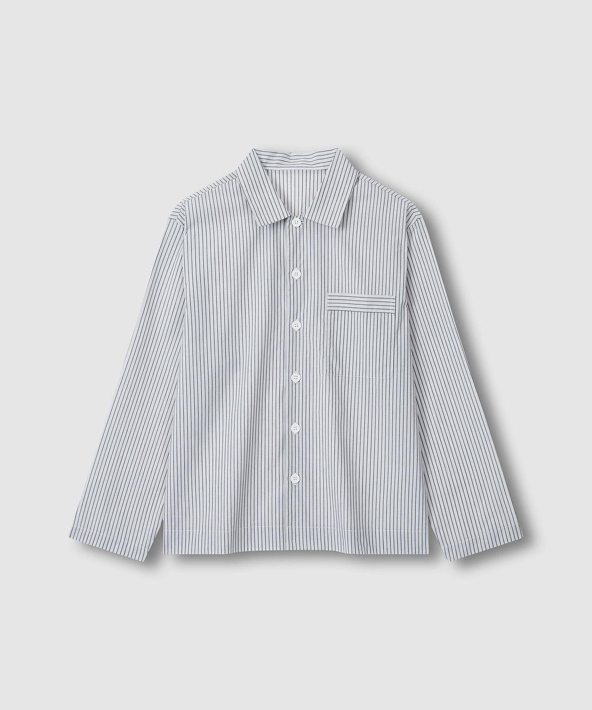 자주(JAJU) [공용] 60수 코튼 긴팔 라운지 셔츠 [S-XL]_라이트 네이비