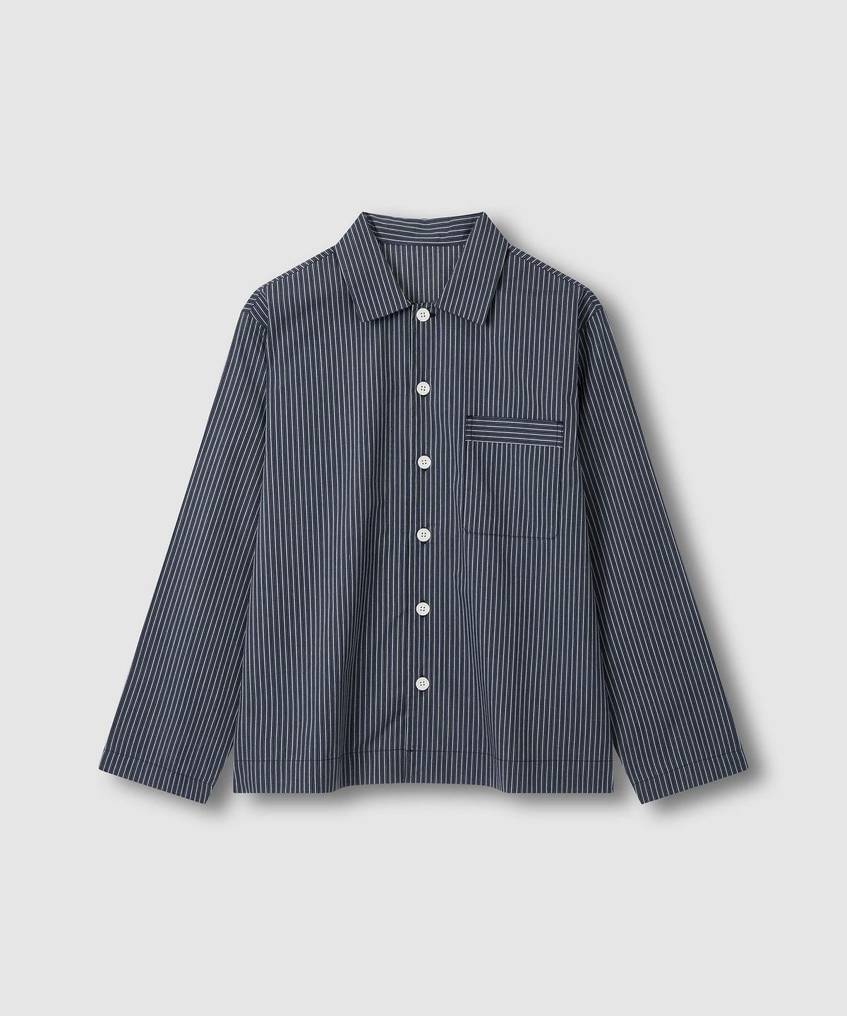 자주(JAJU) [공용] 60수 코튼 긴팔 라운지 셔츠 [S-XL]_다크 네이비