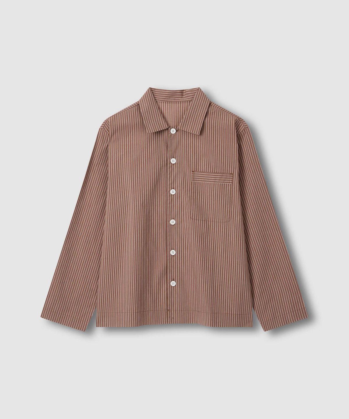 자주(JAJU) [공용] 60수 코튼 긴팔 라운지 셔츠 [S-XL]_다크 브라운