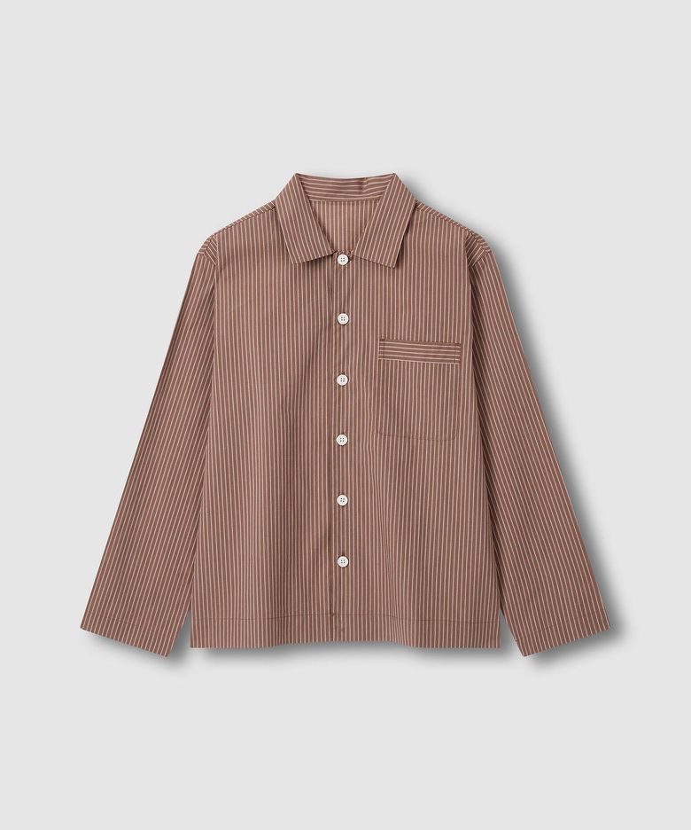 [공용] 60수 코튼 긴팔 라운지 셔츠 [S-XL]_다크 브라운