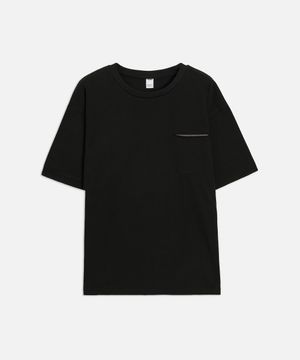 레이어드 포켓 크롭 티 (BLACK)