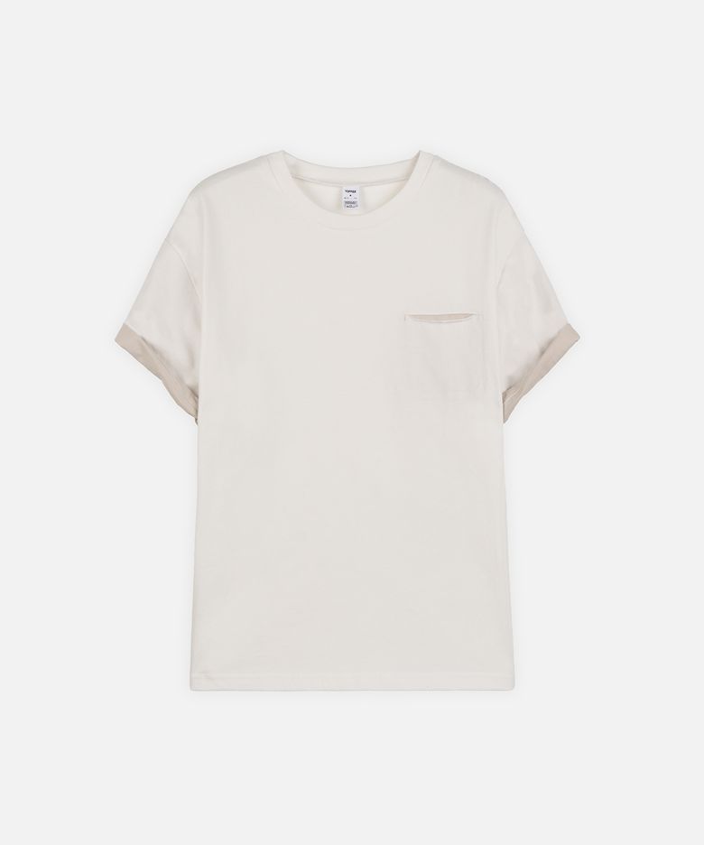 레이어드 포켓 크롭 티 (WHITE)