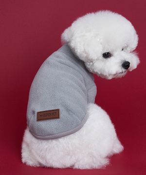 강아지 가을옷 후리스 그레이