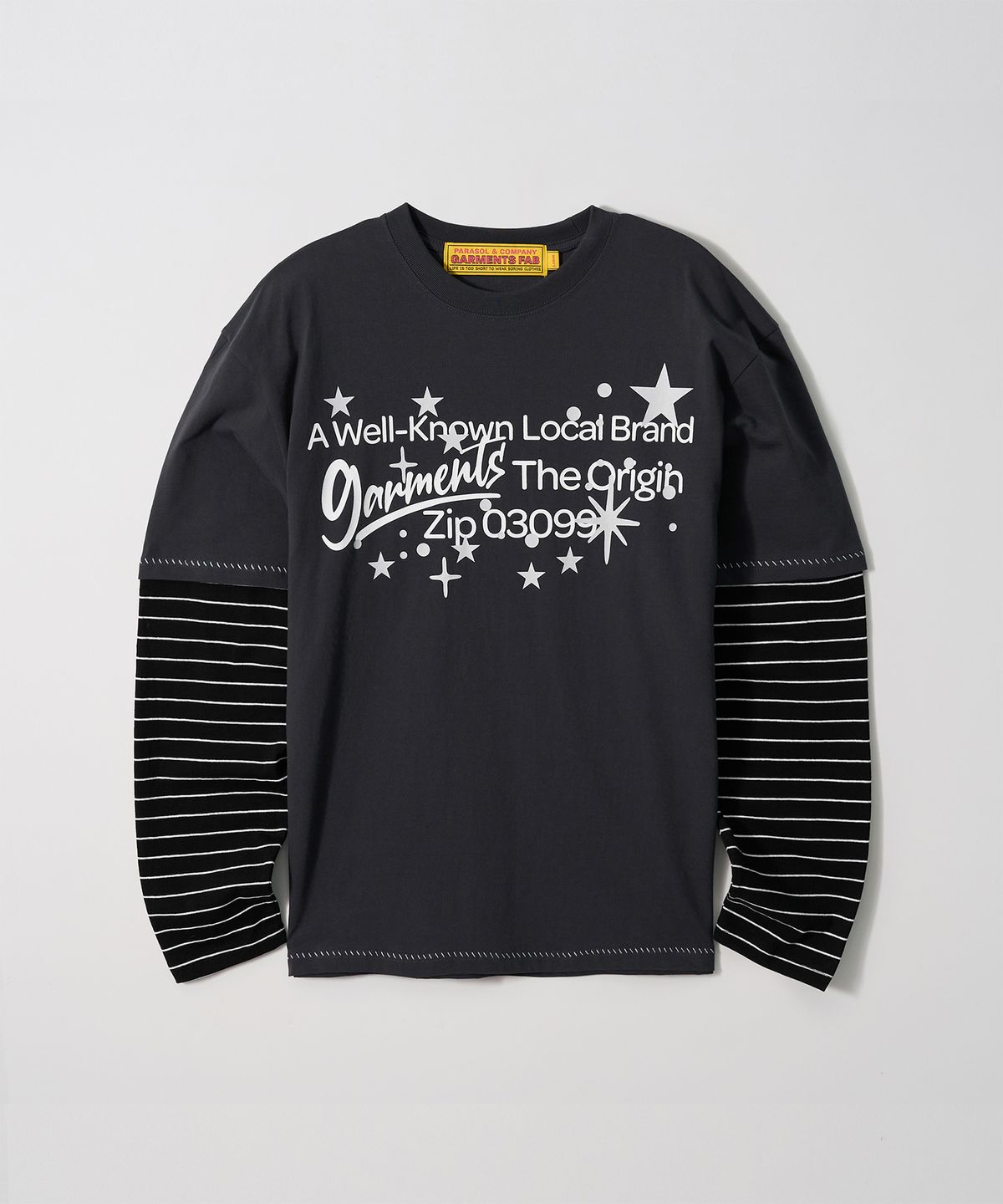 가먼츠팹(GARMENTS FAB) Stripe Layered Longsleeve (CHARCOAL)
