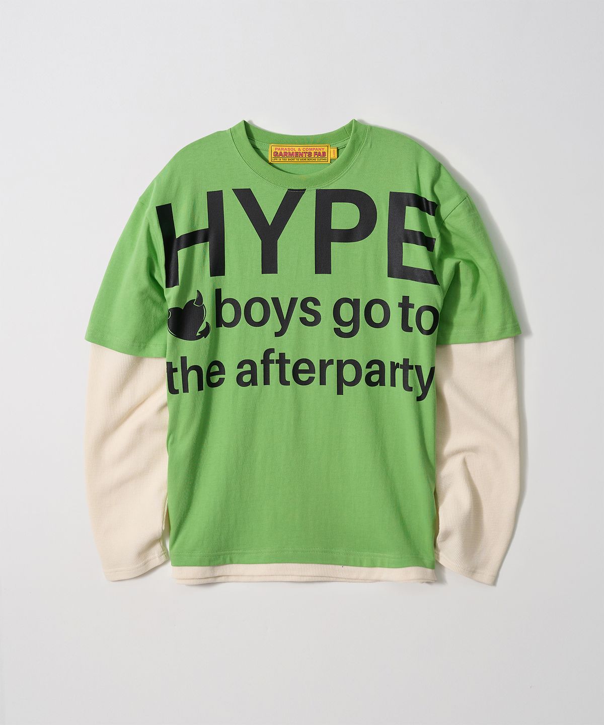 가먼츠팹(GARMENTS FAB) Hype People Waffle Layered Longsleeve (LIGHT GREEN)