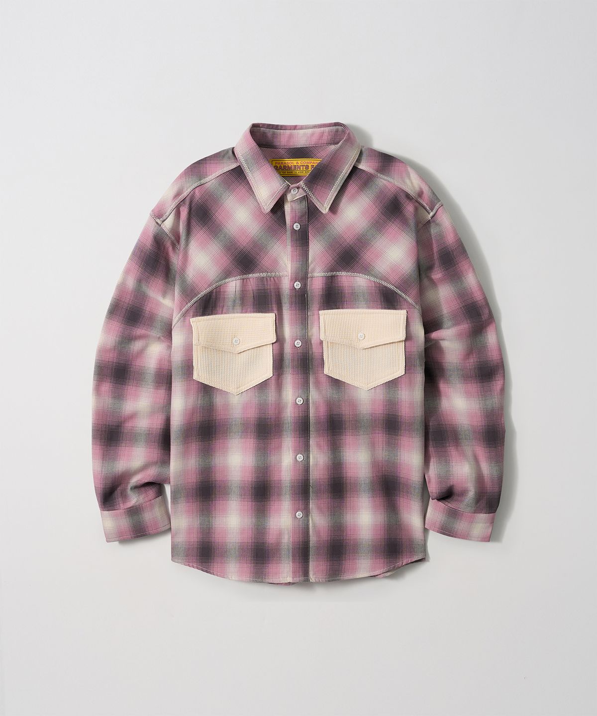 가먼츠팹(GARMENTS FAB) Zig-Zag Stitch Check shirts (PINK)