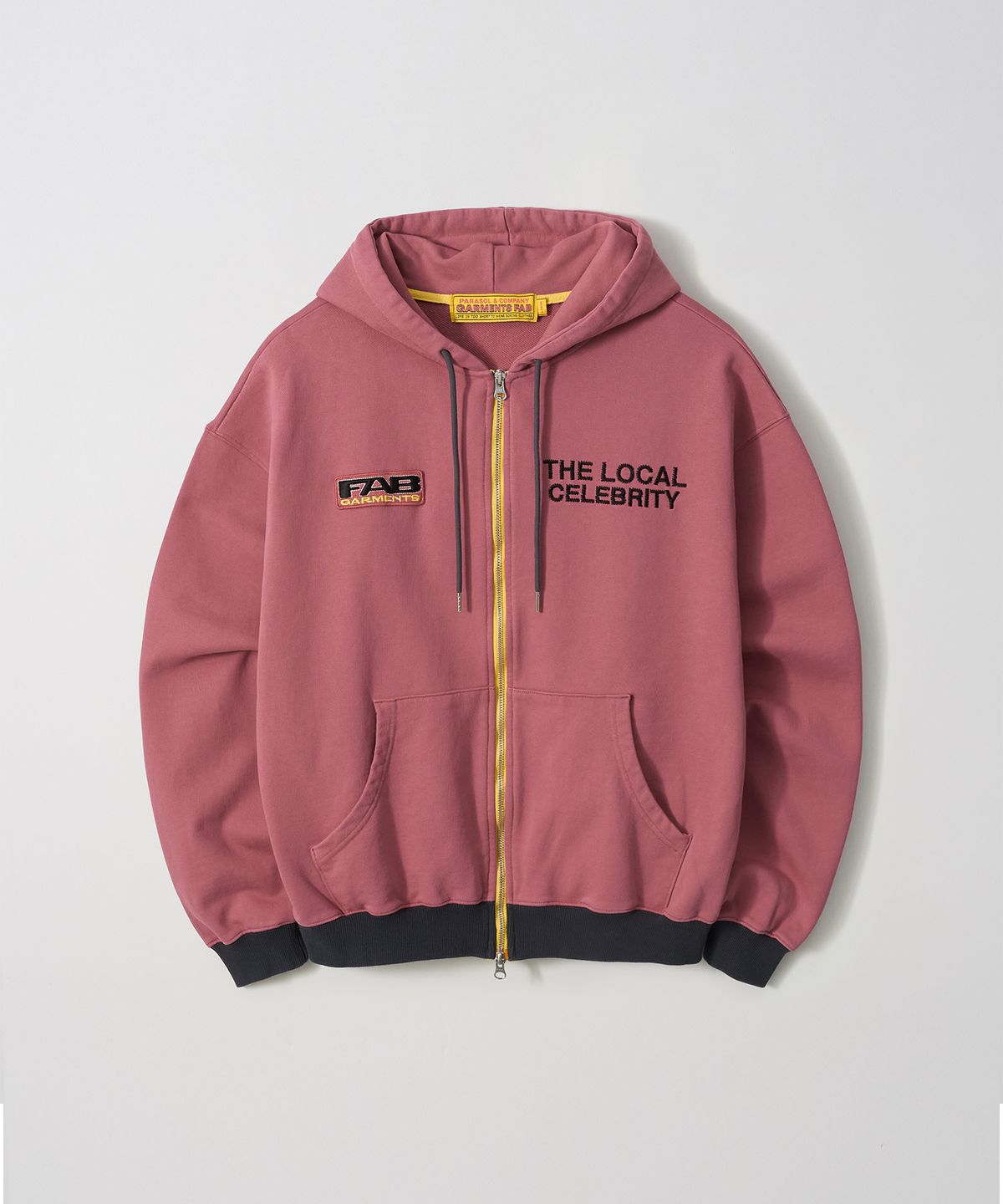 가먼츠팹(GARMENTS FAB) The Local Celebrity Hoodie Zip-up (DEEP PINK)