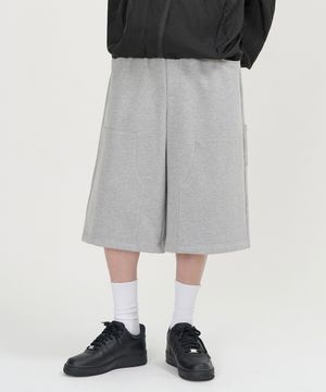 더블니 스웻 버뮤다 팬츠 (MELANGE GREY)