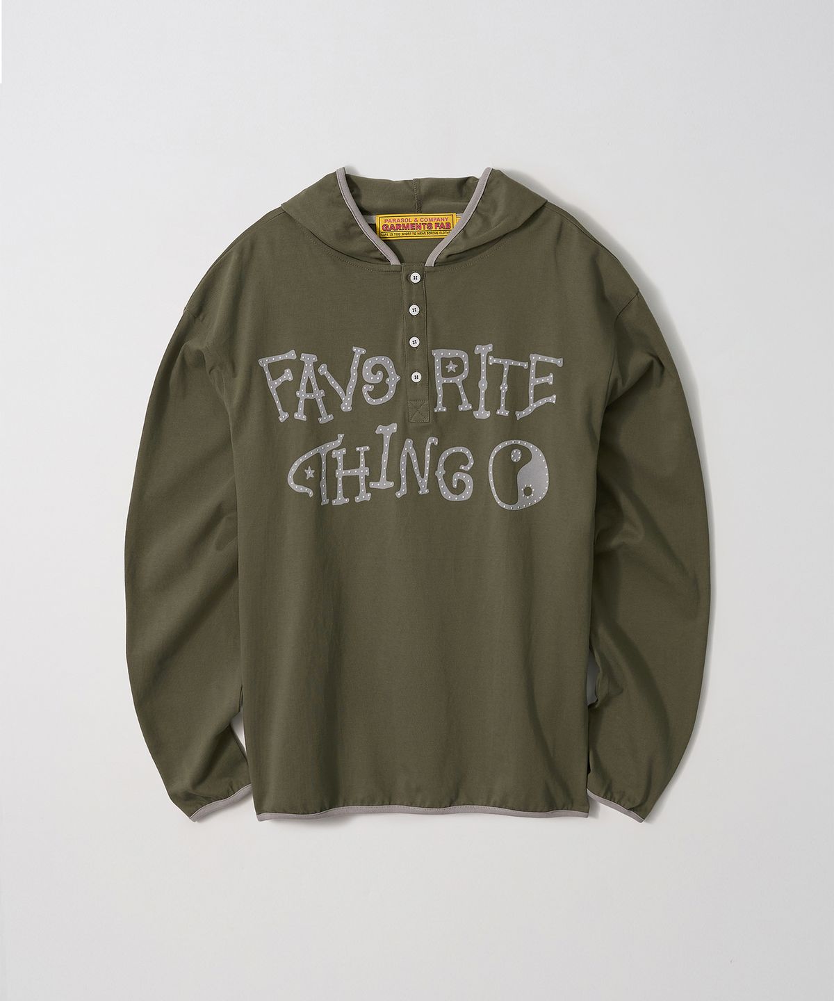 가먼츠팹(GARMENTS FAB) Binding Flock Hoodie Longsleeve (KHAKI)