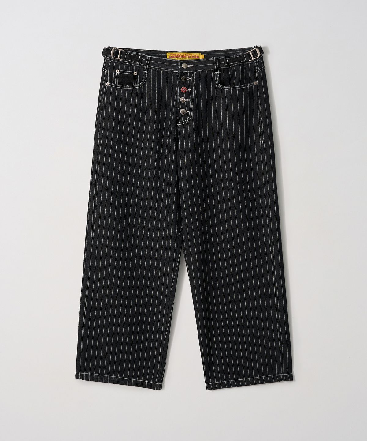 가먼츠팹(GARMENTS FAB) Pin Stripe Denim Pants (BLACK)