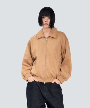 85-VIVA142 소프티 카라 블루종 스웨이드 자켓 카멜