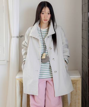 스트라이프 자수 티셔츠 OE6SE1660