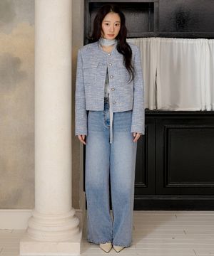 슬림 와이드 데님 팬츠 OJ6SL1750