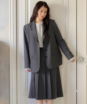 A라인 언발 플리츠 스커트 OW6SS1650