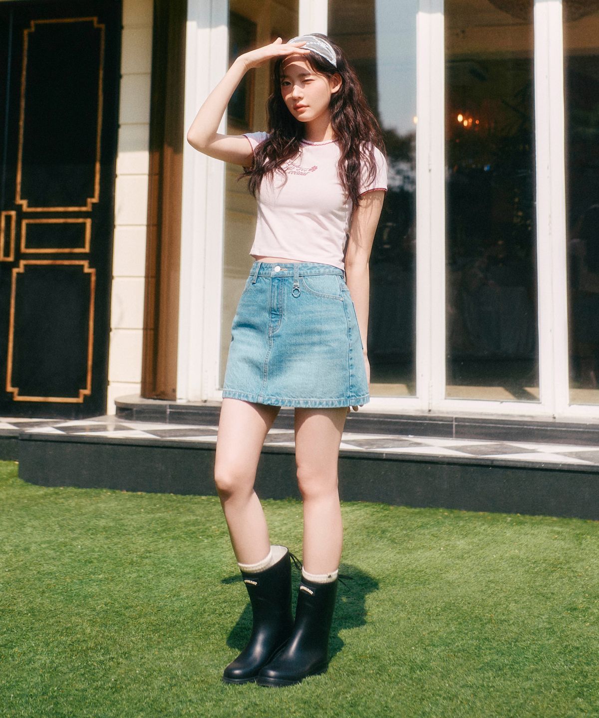 커버낫 우먼(COVERNAT WOMAN) 우먼 데님 미니 스커트 블루