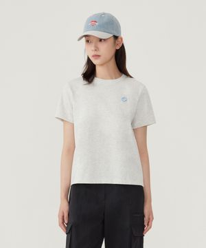 우먼 쿨코튼 스몰 클로버하트 티셔츠 오트밀