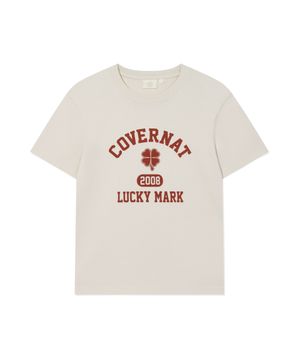 우먼 클로버 그래픽 티셔츠 에크루