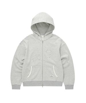 우먼 오버핏 후드집업 멜란지 그레이