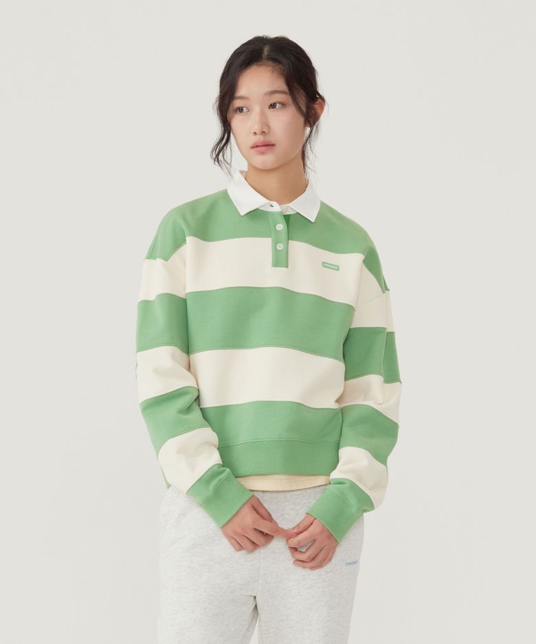우먼 럭비 맨투맨 그린
