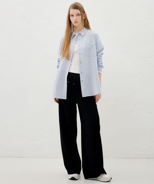 배색 오비 와이드 밴딩 팬츠 OW6SL1030