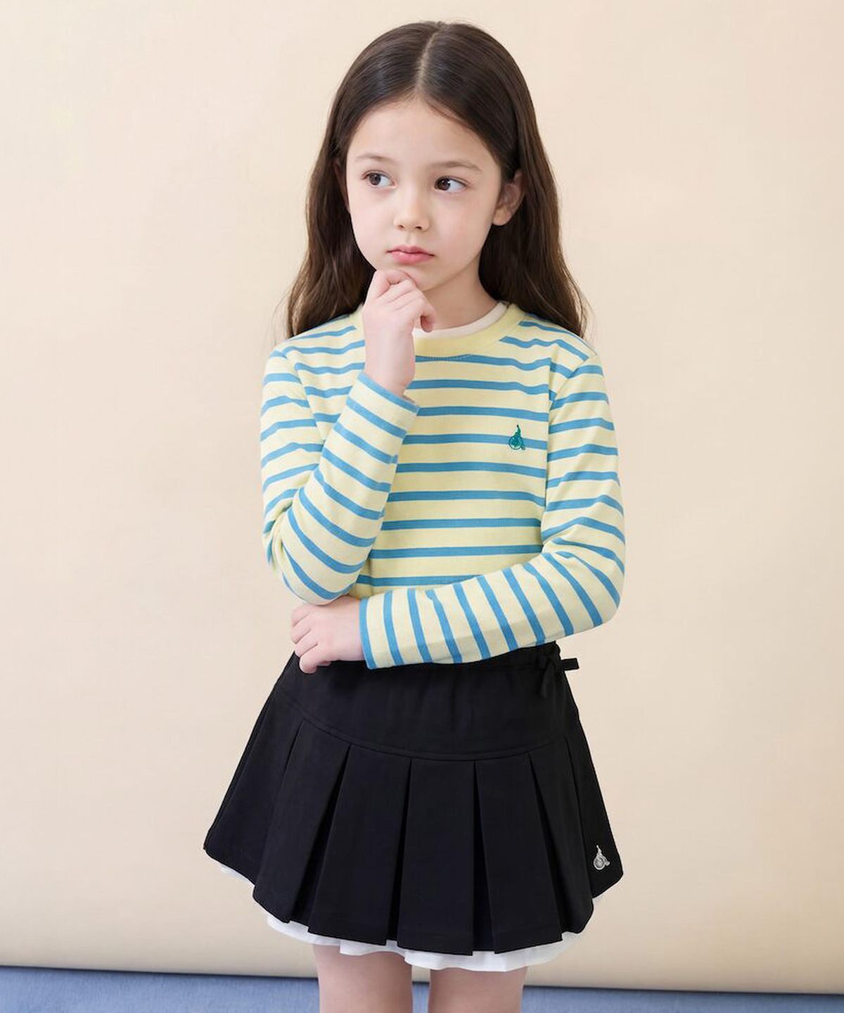 빈폴 키즈(BEANPOLE KIDS) [Essential] 스트라이프 긴소매 티셔츠  옐로우 (BI6141UE3E)