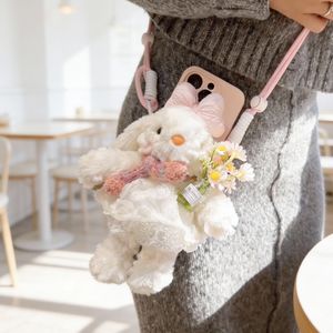 핸드폰 백클립 폰스트랩 케이스 옐로우플라워래빗