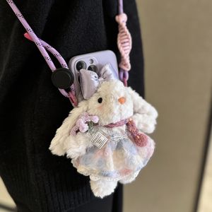 핸드폰 백클립 폰스트랩 케이스 라벤더플라워래빗