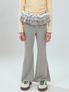 TIERED LACE BOOTCUT PANTS_GRAY