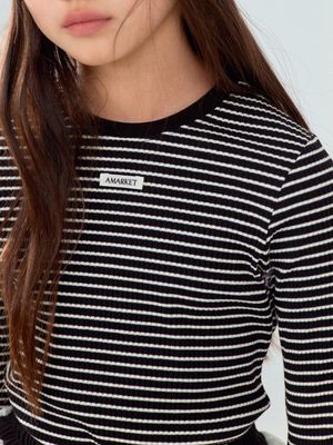 JOY STRIPED TEE_BLACK