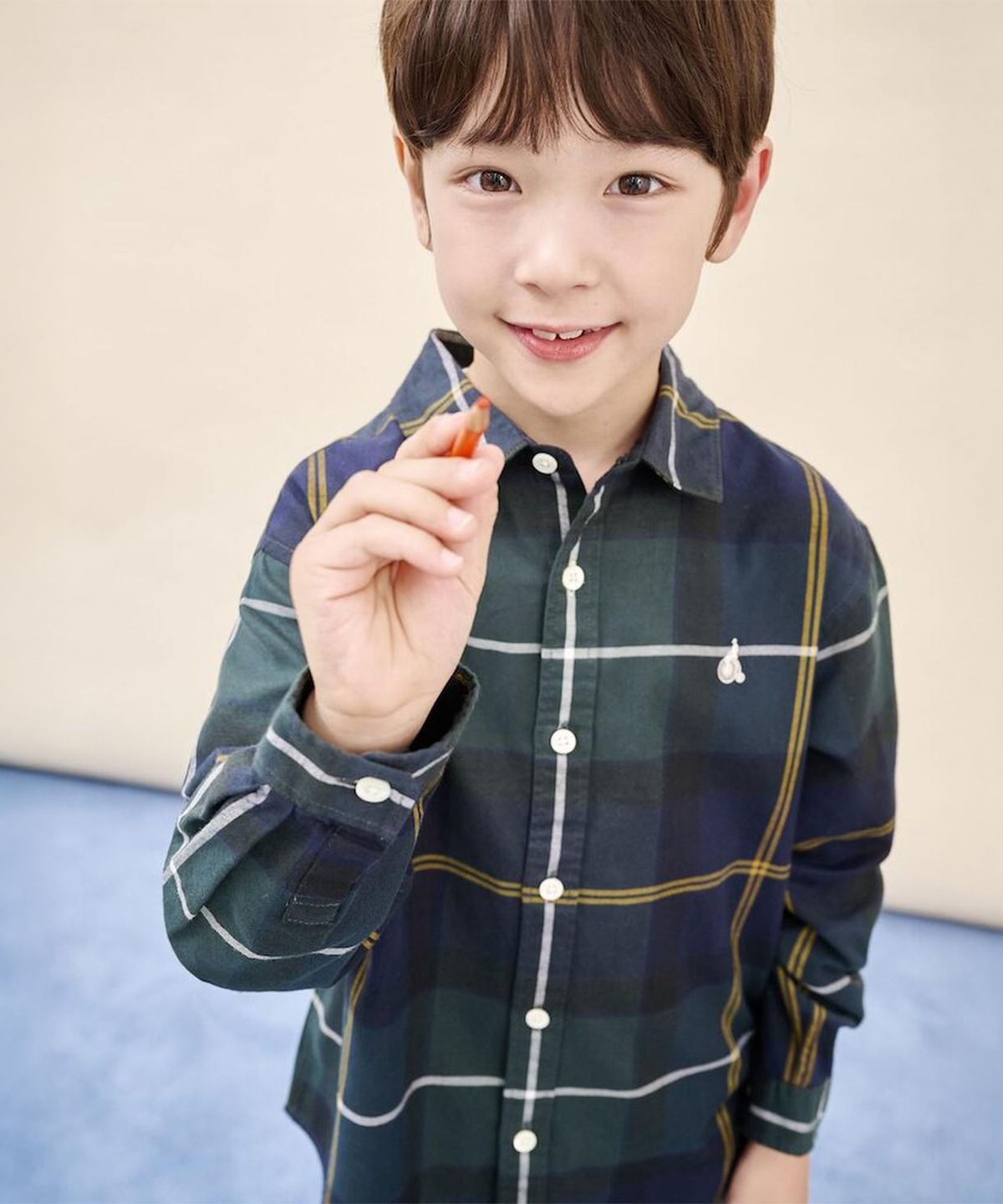 빈폴 키즈(BEANPOLE KIDS) [Essential] 헤릿체크 셔츠  그린 (BI6164UE3M) (BI6164UE3M)