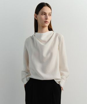 MEG COWL NECK BLOUSE (IVORY)