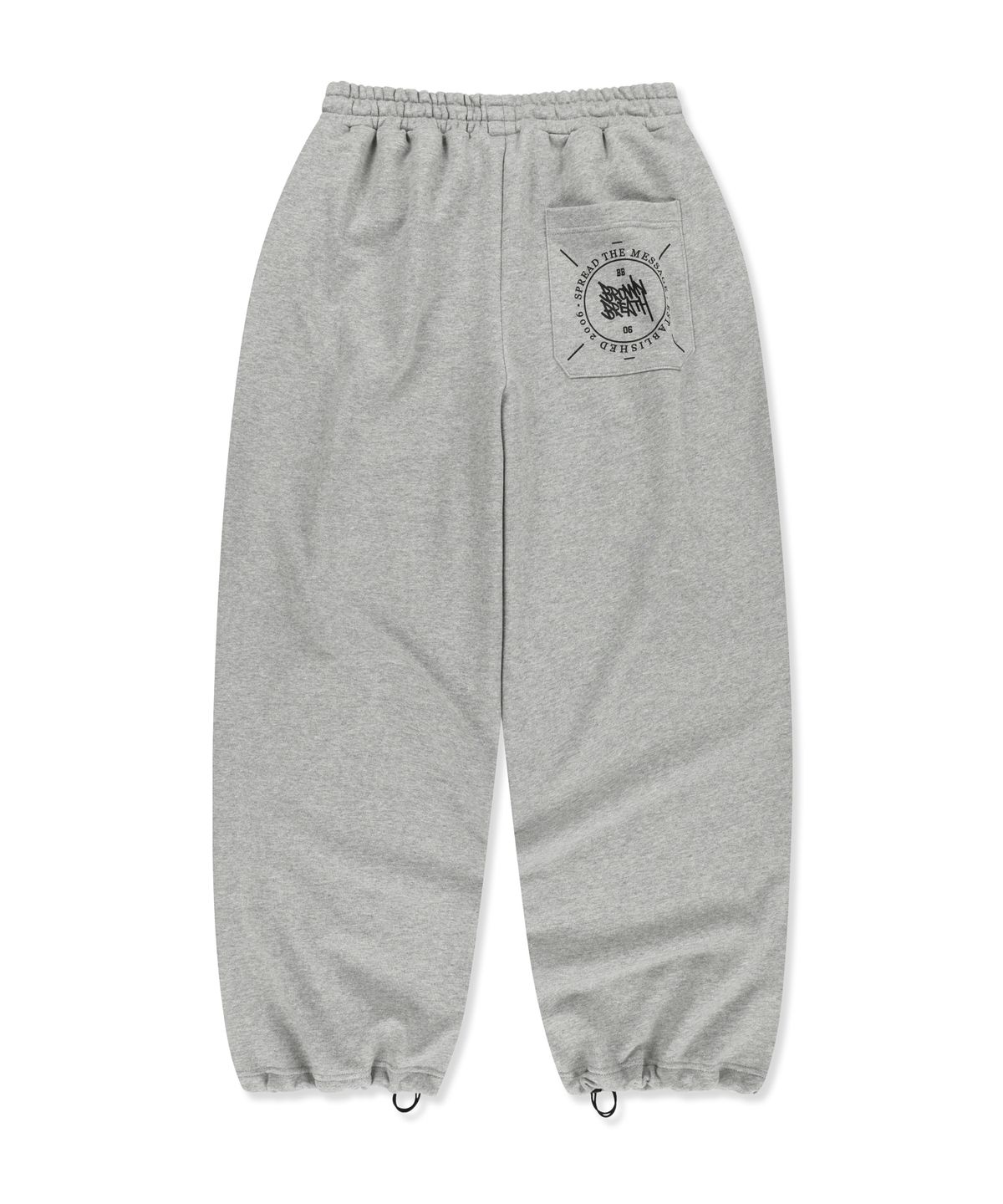 브라운브레스(BROWNBREATH) STAMP TAG WIDE SWEATPANTS - MELANGE GREY