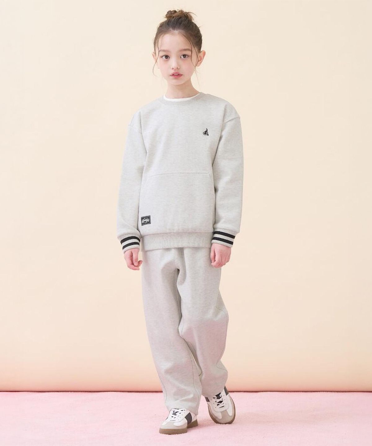 빈폴 키즈(BEANPOLE KIDS) 캥거루포켓 스웨트 셔츠 상하세트  베이지 (BI6141U11A)