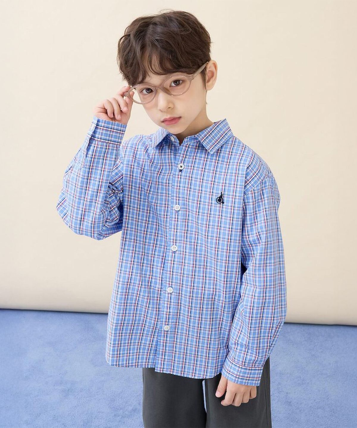 빈폴 키즈(BEANPOLE KIDS) 클래식 체크 셔츠  블루 (BI6164U05P)