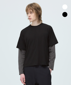 크롭 레이어드 롱슬리브