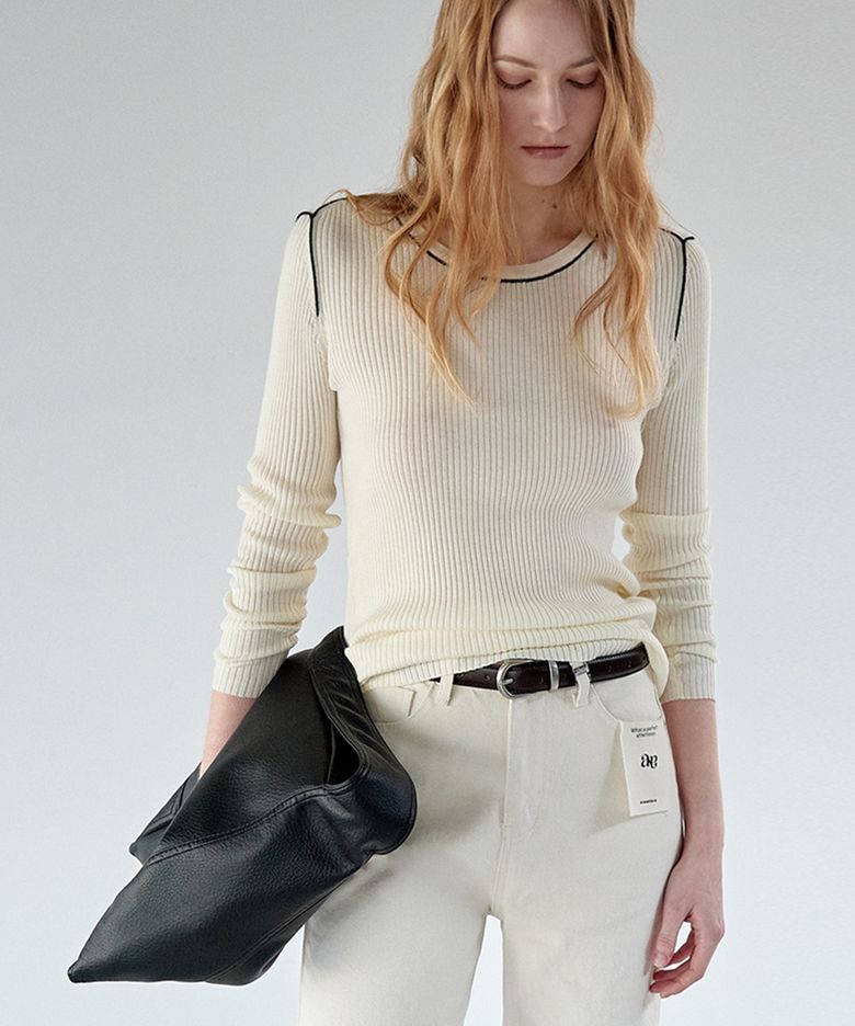 NOVEL LINE RIBBED KNIT_N6SKN0373