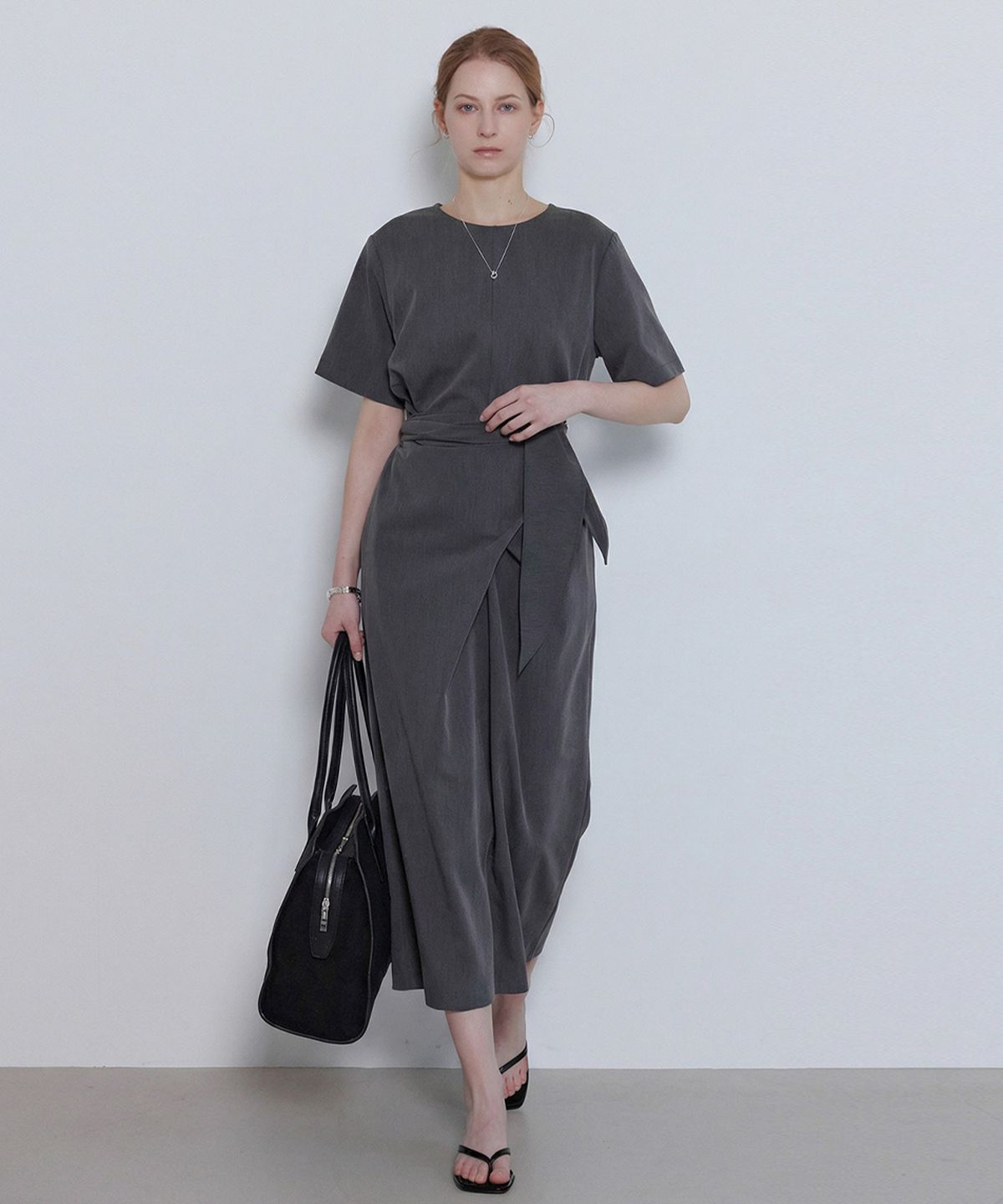 논앤논(NON AND NON) DRAPE WAIST LONG DRESS_N6SON0418