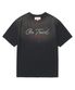 ON TRACK EMBROIDERY WASHED HALF SLEEVE TEE-BLACK