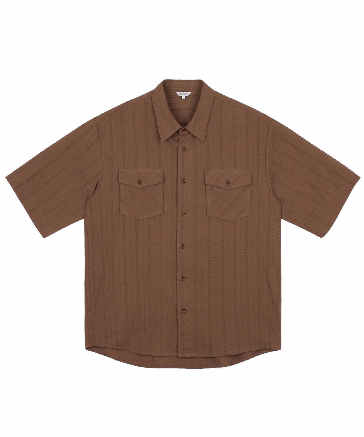 필프(PEALP) Texture Half Shirt 56 (BROWN)