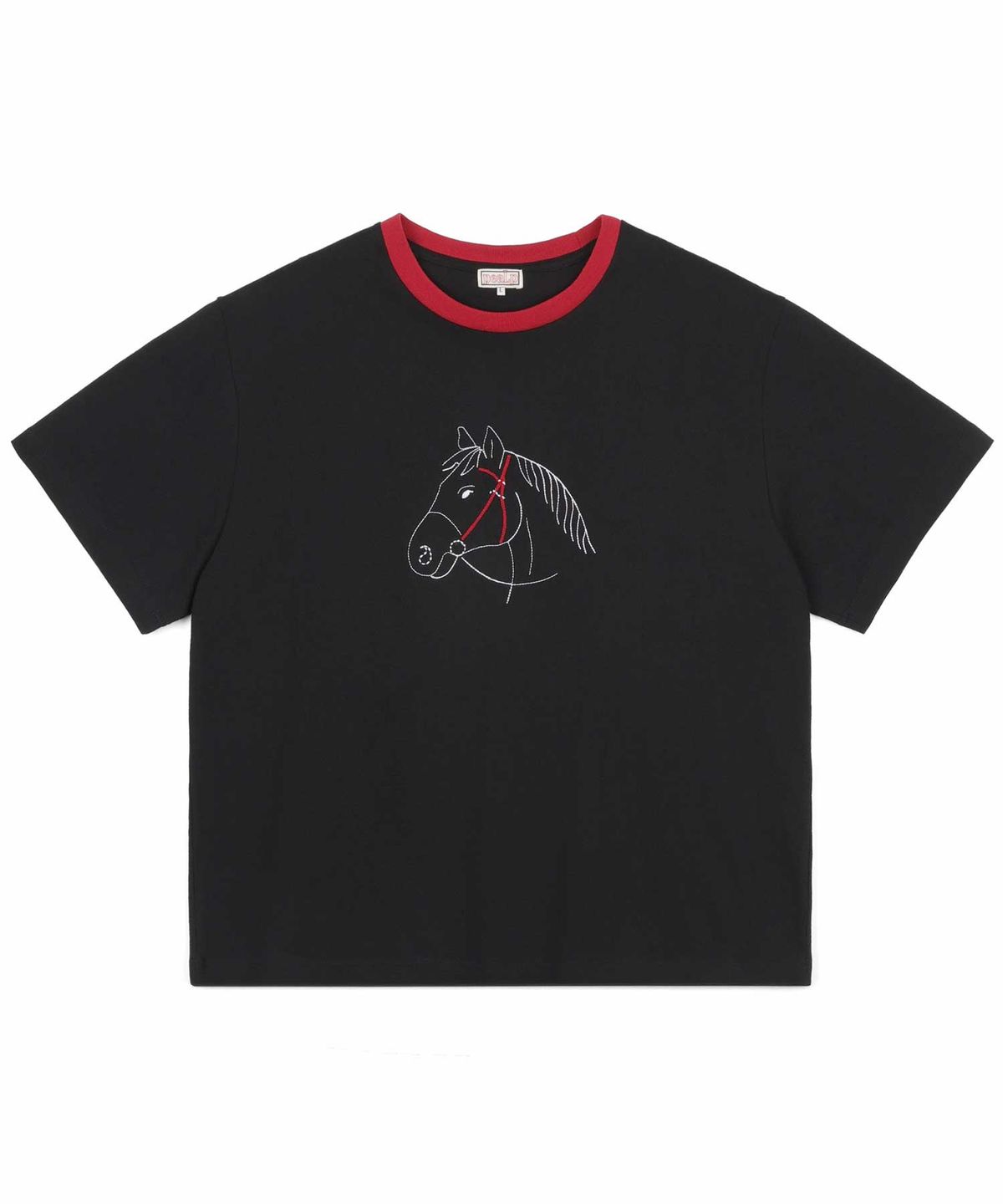 필프(PEALP) Rough Stitch Crop Tee 53 (BLACK)