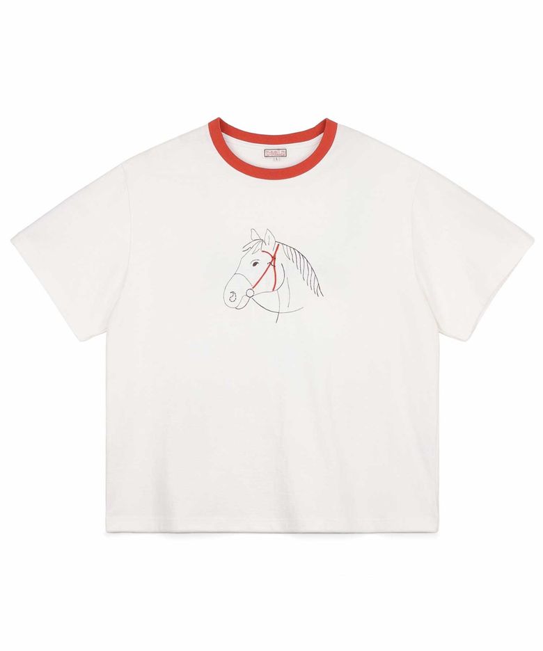 Rough Stitch Crop Tee 53 (IVORY)