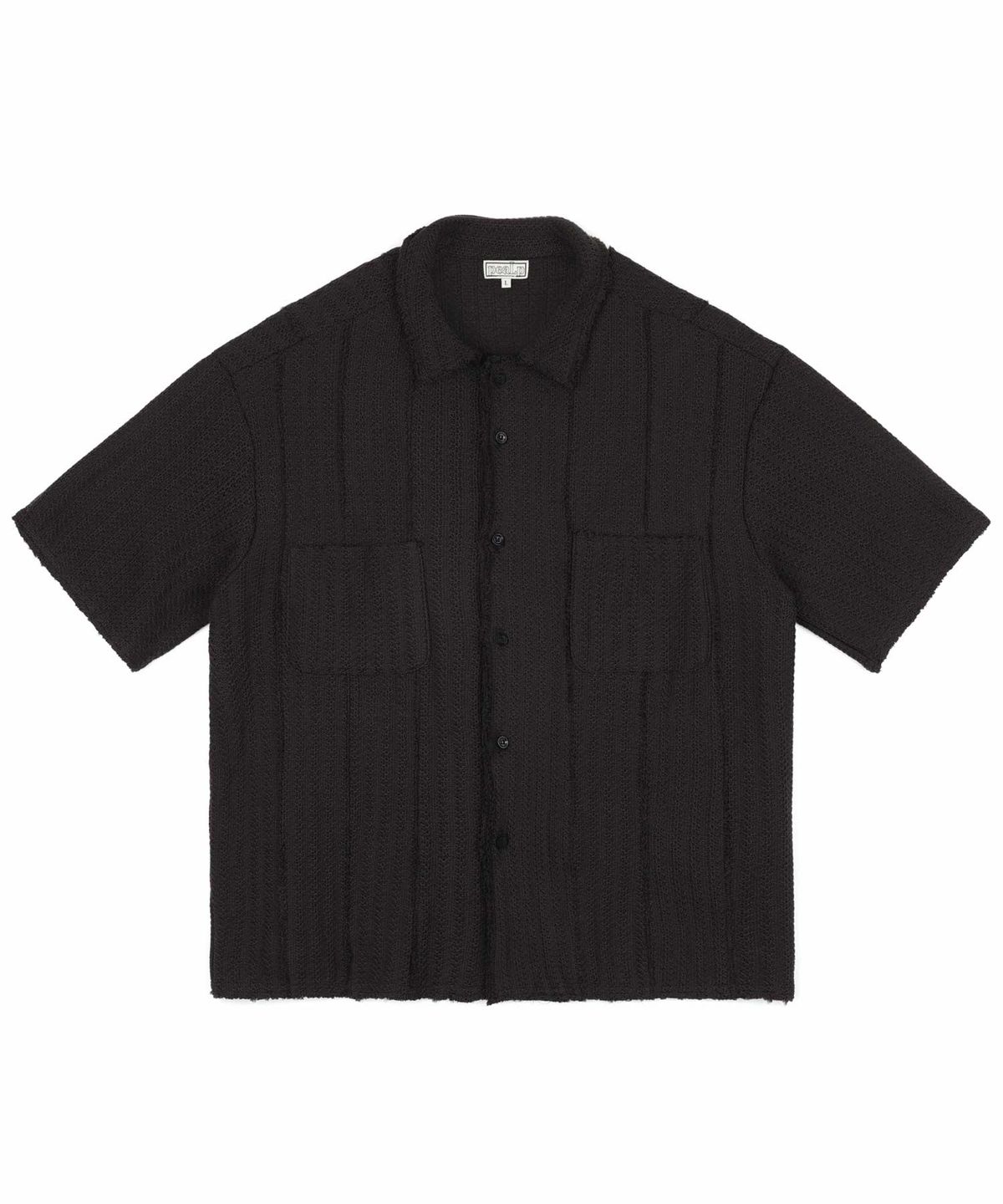 필프(PEALP) Low-Cut Collared Half Cardigan 50 (BLACK)